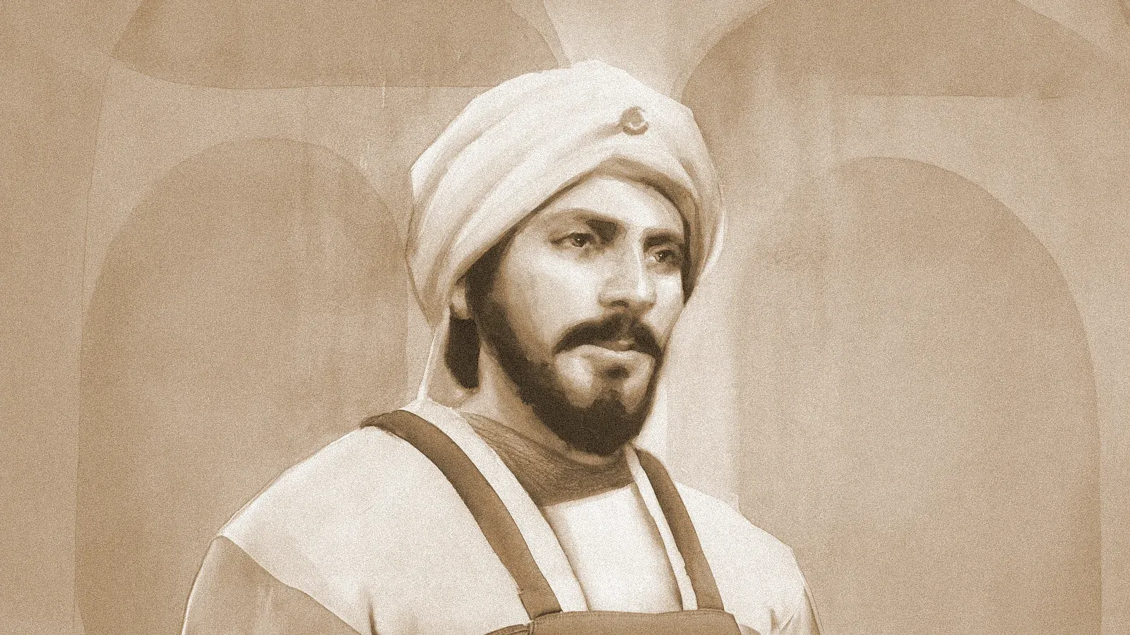 Ritratto di Abu al-Qasim al-Zahrawi (Albucasis), medico e chirurgo arabo-andaluso, X secolo